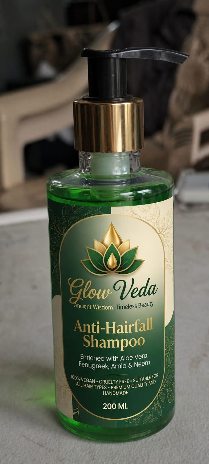 GlowVeda Anti-Hairfall Shampoo bottle